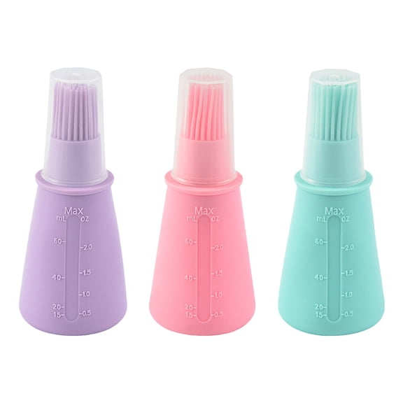 Masteelf 3Pcs Silicone Oil Bottle for Barbecue Grill Oil