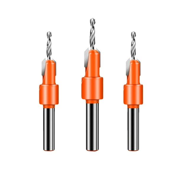 Masteelf 3pcs 8mm Alloy Countersunk Head Drill Hole Taper Hole Drill Bit Self-tapping Screw (Φ2.8*8mm、Φ3.0*8mm、Φ3.2*8mm)