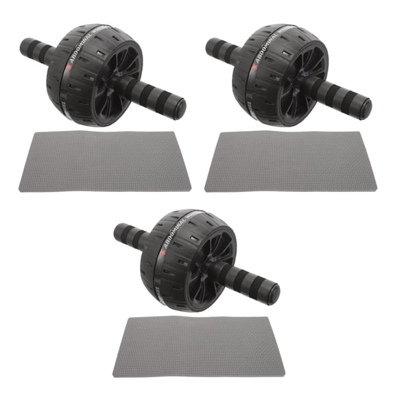 Masteelf 3pcs AB Wheel Roller Exercise Wheels Roller Workout Machine with Knee Pad for Men Home Gym Workout Fitness Use