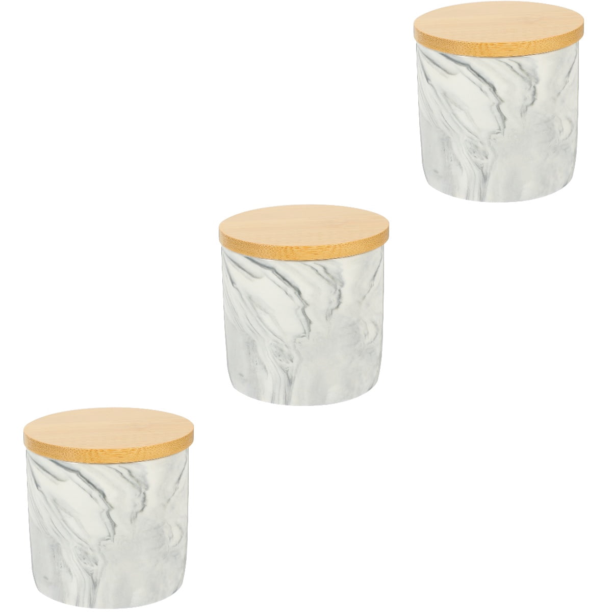 Masteelf 3pcs Airtight Seal Coffee Countertop Small Cereal Jar Ceramic Food Canister