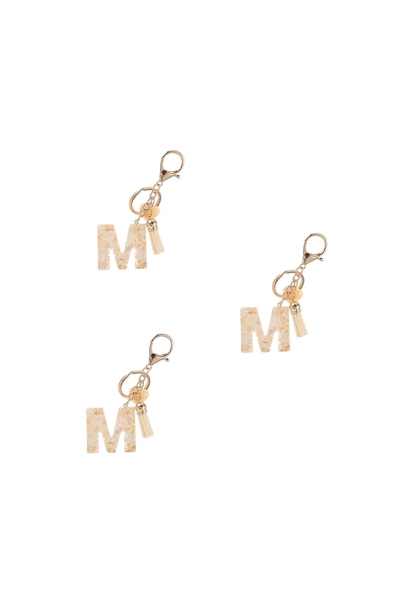 3pcs Alphabet Keychain With Tassel And Lobster Clasp Cute Initial Keychain For Women Lovely Keychain Accessory For Backpacks And Handbags