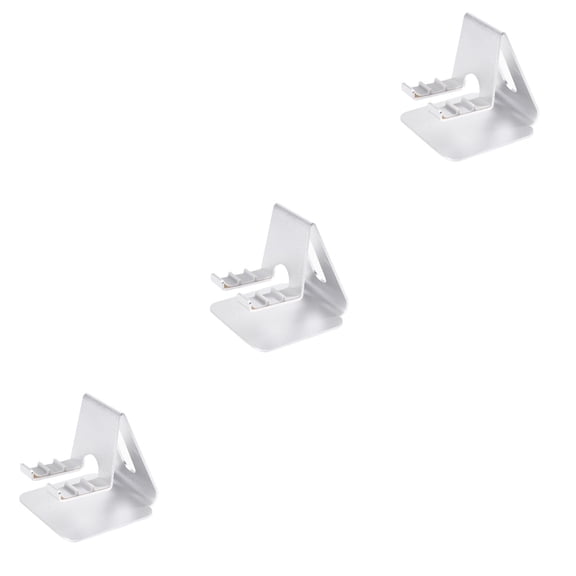 Masteelf 3pcs Aluminium Alloy Mobile Phone Case Base Bracket Creative Three Angel Adjustment Desktop Phone Holder Compatible for Smart Phone Tablet (Silver)