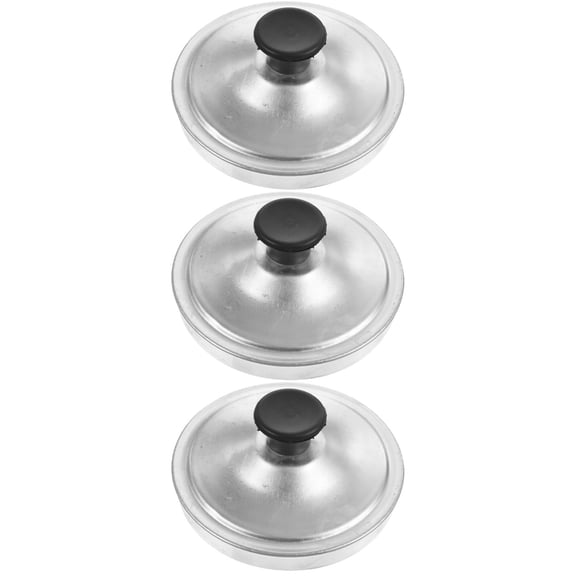 Masteelf 3pcs Aluminum Pan Covers Set, Multi-Function Round Pot Lids, Metal Kitchen Pan Covers for Cooking