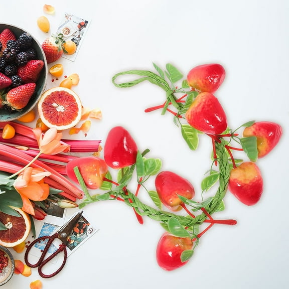 Masteelf 3pcs Artificial Fruit String Strawberry Vine Simulation Strawberry Garland Prop for Fruit Shop