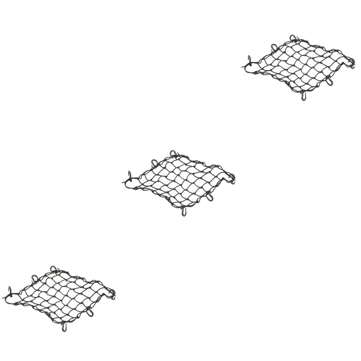 Masteelf 3pcs Black Latex Thread Luggage Tank Mesh Cargo Net for Car Motorcycle
