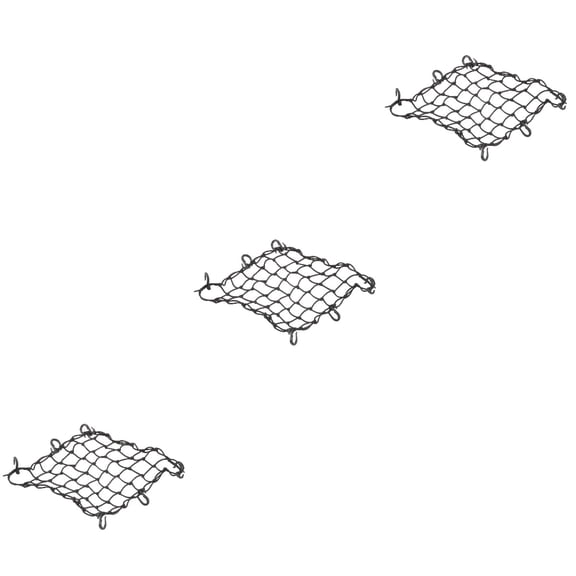 Masteelf 3pcs Black Latex Thread Luggage Tank Mesh Cargo Net for Car Motorcycle