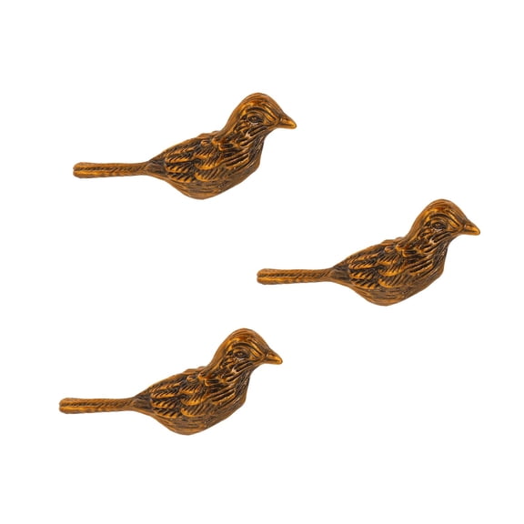 Masteelf 3pcs Brass Drawer Pull Knob Set, Gold Drawer Knobs Bird Shaped Kitchen Cabinet Knobs Dresser Hardware Handles For Home Decor