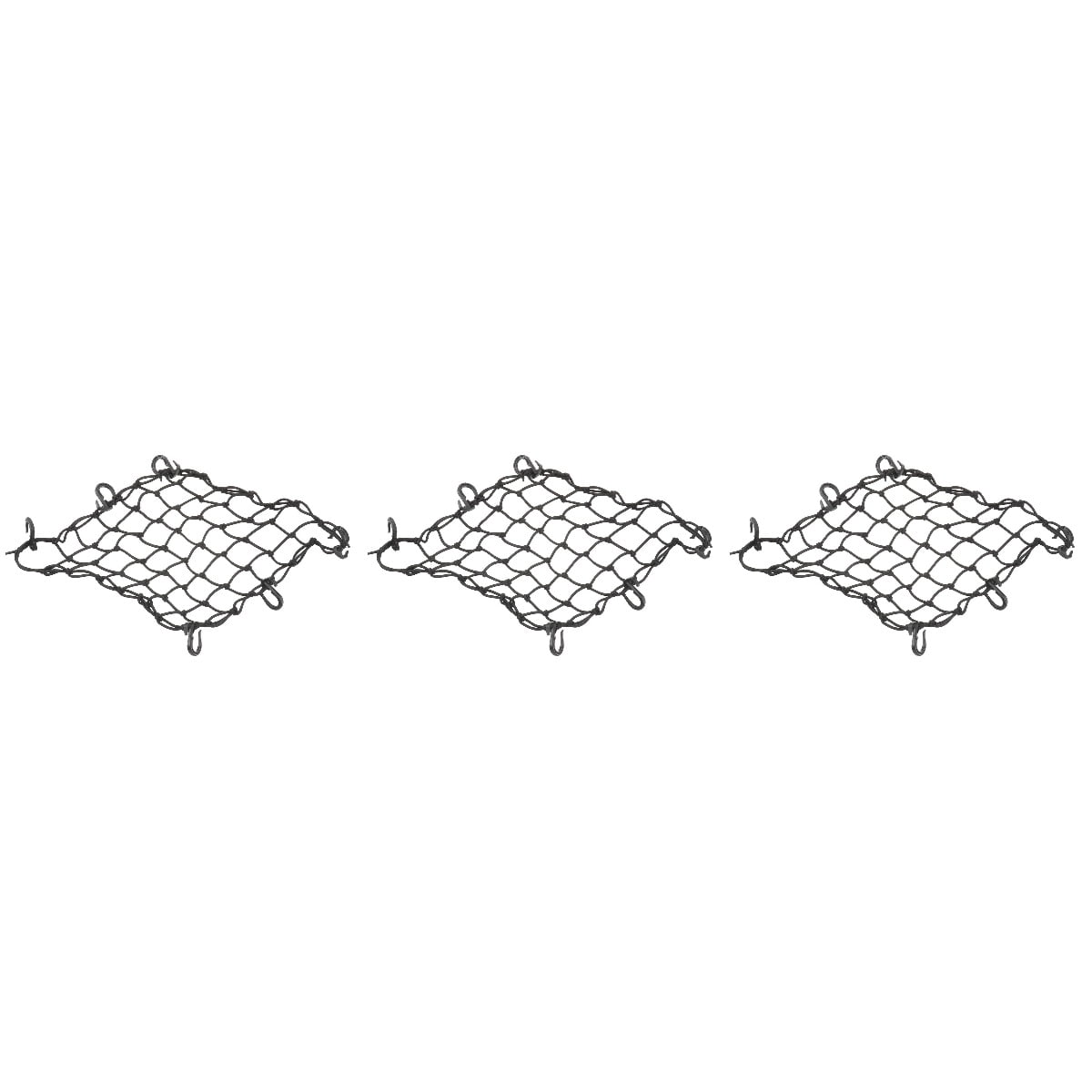 Masteelf 3pcs Car Cargo Net with 6 Hooks Adjustable Tight Motorcycle Mesh Tank Net