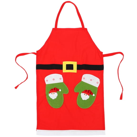 Masteelf 3pcs Christmas Theme Apron Kitchen Restaurant Dinner Apron for Cooking Baking Barbequing (Glove)