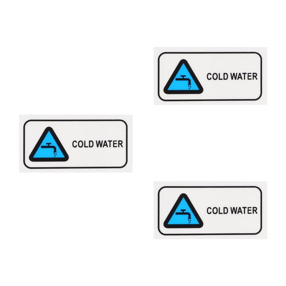Masteelf 3pcs Cold Water Warning Label Waterproof And Wear-Resistant Adhesive Sticker For Pipe Quick Installation Suitable For Various Pipe Diameters