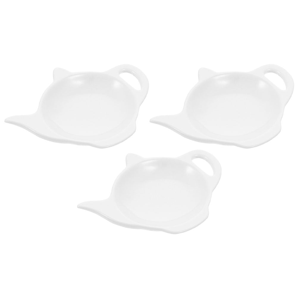 Masteelf 3pcs Ceramic Teapot Shaped Tea Bag Dish Tea Bag Holder Cute ...