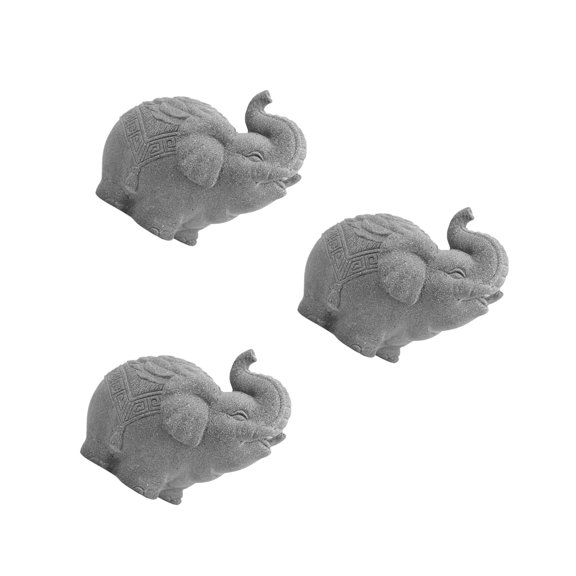 Masteelf 3pcs Elephant Statue Fish Tank Elephant Decor Mini Elephant Figurine Adorable Elephant Statue Sandstone Fish Tank Ornament Elephant Elephant Ornament
