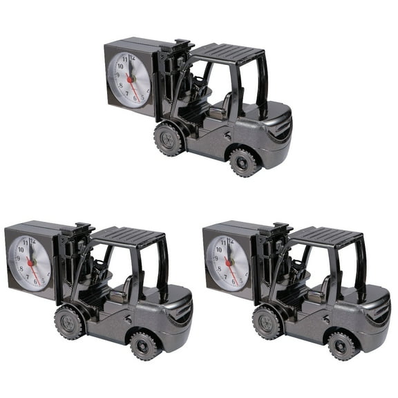 Masteelf 3pcs Forklift Table Clock Fashion Desk Clock Decoration Unique Housewarming Gift