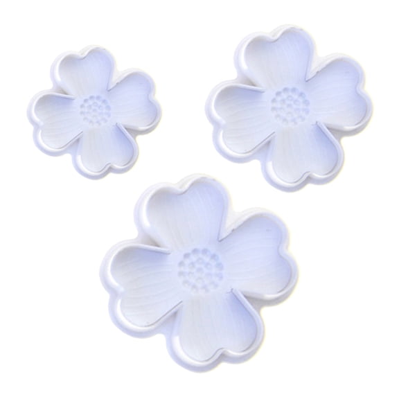 HEATSHAKING 3Pcs White Four Leaf Clover Baking Mold Embossed Plunger for Cookie Dough and Fondant