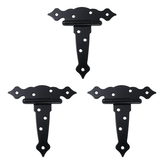 Masteelf 3pcs Heavy Duty Gate Hinges Strap Hinges Shed Door Hinges T Strap Hinges
