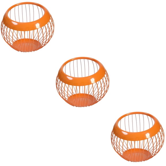 Masteelf 3pcs Iron Fruit Basket Desktop Kitchen Display Storage Basket Fruit Holder Vegetable Holder