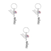 HONITANO Statue Keychain Set Multi Zinc Alloy American Souvenir Bag Pendant 3Pcs