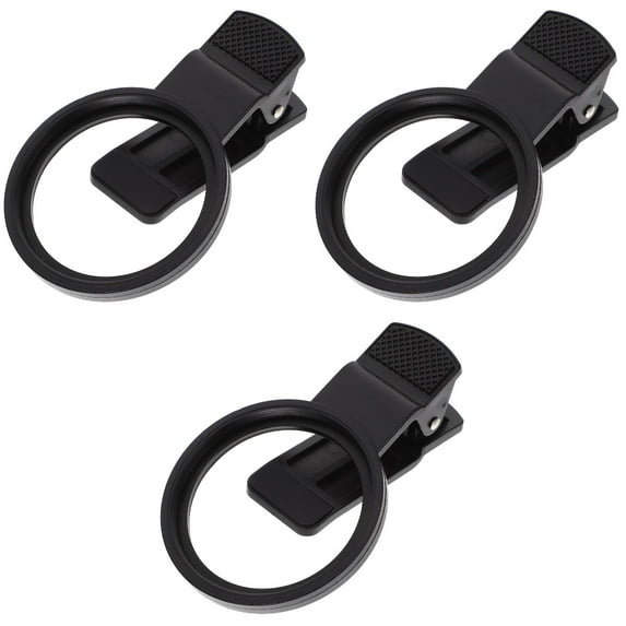 KALLORY Metal Phone Lens Filter Clamp Compatible with Multiple Devices, Black, 3 Pieces for Photography