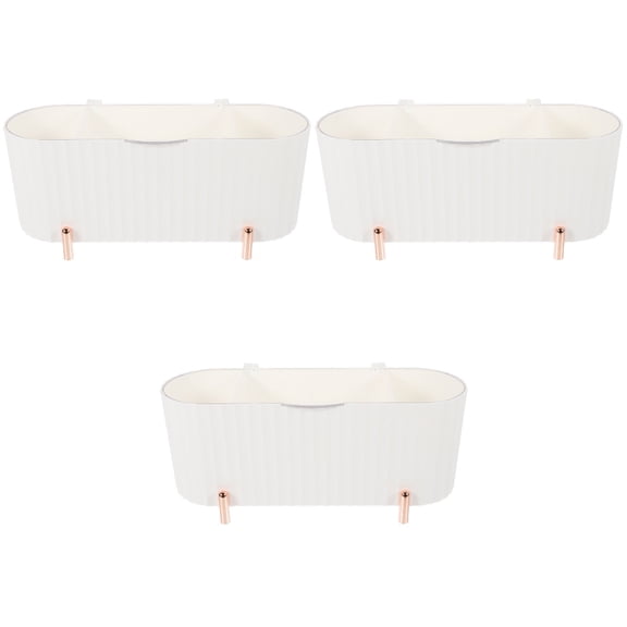 Masteelf 3pcs Makeup Sponge Organizer Cotton Pads Box Organizer 4-compartment Container