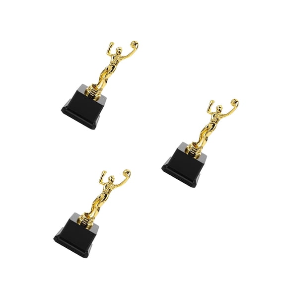 Masteelf 3pcs Miniature Trophy Cup For Kids Gold Medal Party Favors Small Volleyball Award Trophy For Competitions Plastic Trophies