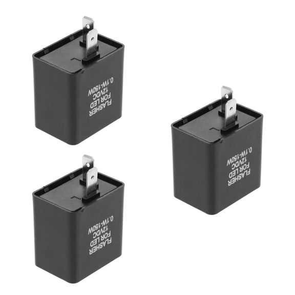 Masteelf 3pcs Motorcycle Turn Signal Relay 12V 2-Pin LED Flasher Relay for Electrocar Fix Turn Signal Hyper Blink Flash Replacement LED Relay