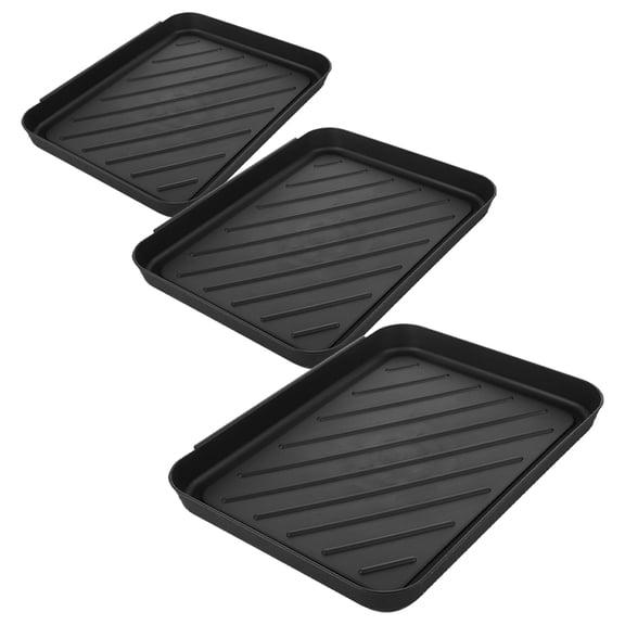 Masteelf 3pcs Multi-functional Plastic Plate Rain Boot Tray Flower Pots Tray Large-capacity Sundries Tray Versatile Storage Tray Bonsai Mat Tray