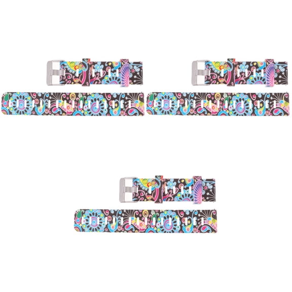 Masteelf 3pcs Personalized Painted Silicone Watchband Delicate Watch Strap Compatible for Bip (Peacock Spread Tail Pattern)
