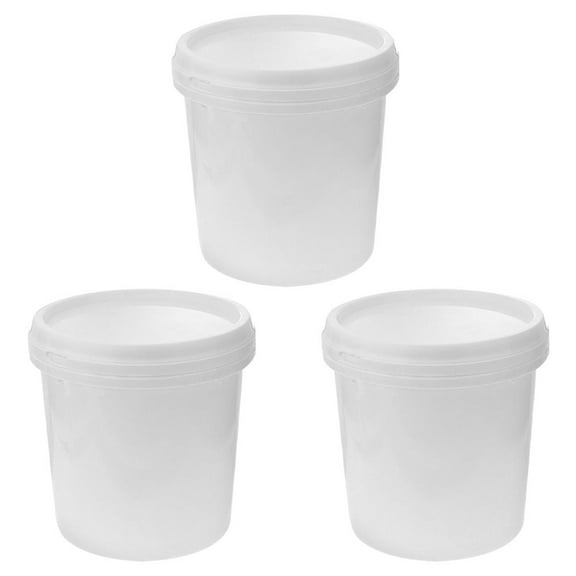 Masteelf 3pcs Plastic Buckets With Lids Food Grade And Heavy Duty Plastic Pails For Bath Farm And Household Cleaning Multi-Functional Storage Buckets With Handles 1 L