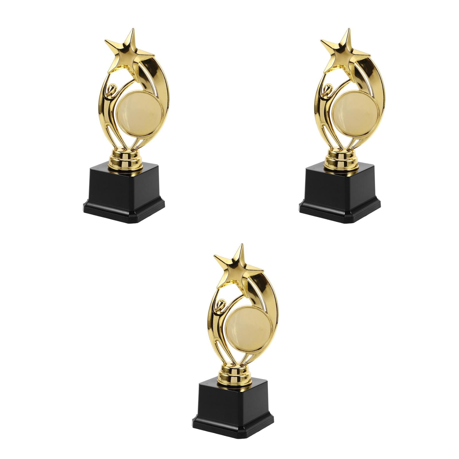 Masteelf 3pcs Plastic Gold Award Trophy Golden Winner Award Statue for Party Favors School Award Game Prize Appreciation Decoration