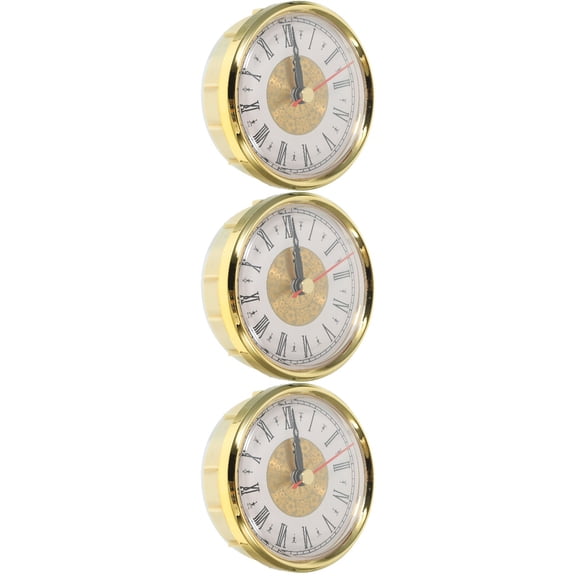 Masteelf 3-Piece Retro Round Clock Inserts with Roman Numerals for Pendants, Craft Projects, and Clock Making