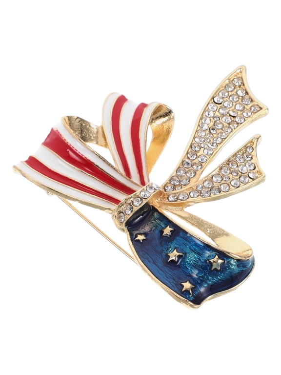 3pcs Rhinestone Usa Flag Brooch Pin For Men Women Metal Crystal 4th Of July American Patriotic Brooches Dress Independence Jewelry Accessories Veterans Memorial Day