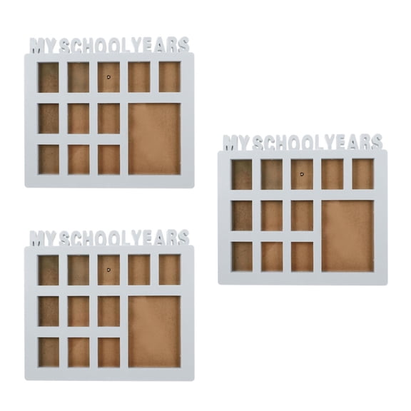 Masteelf 3pcs School Years Photo Collage School Days Picture Frame School Picture Frame Collage Frame Photo Displays Holder Growth Record Photo Frame