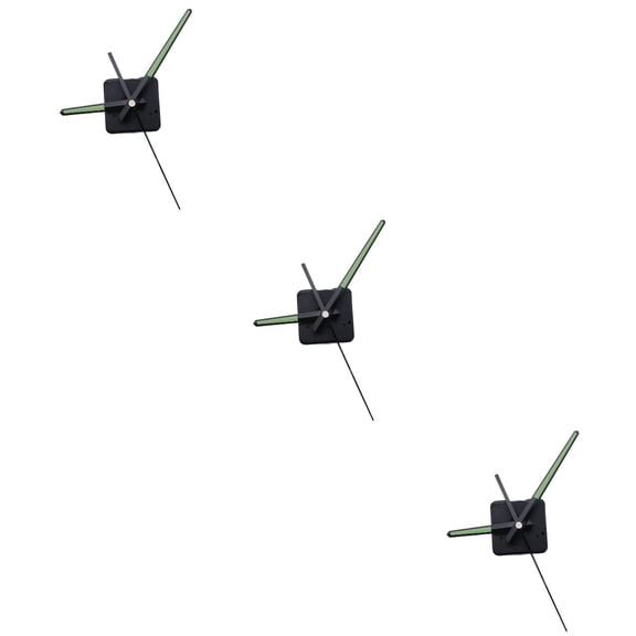 Masteelf 3pcs Silent Clock Movement Accessories DIY Watch Parts Scanning Fluorescence Clock Needle Movement No Battery (Black)