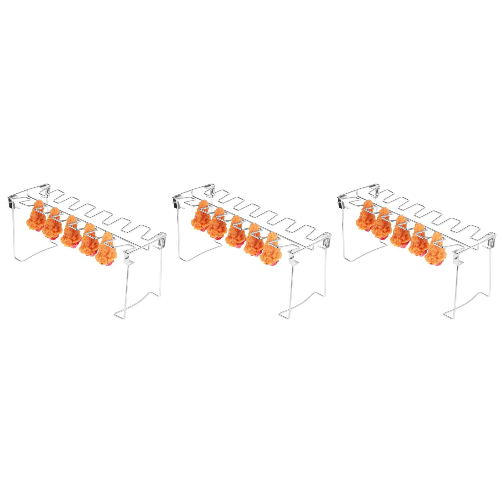 Masteelf 3pcs Stainless Steel Bbq Chicken Drumsticks Rack, Folding ...