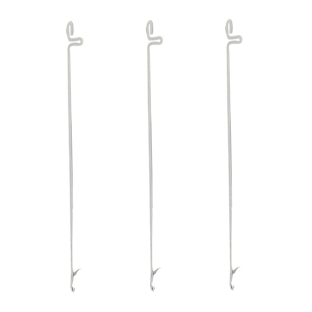 Masteelf 3pcs Stainless Steel Three-Way Crochet Bracelet Needles Loop Hook Tool Handmade Beading Tool for DIY Handcraft (Silver)