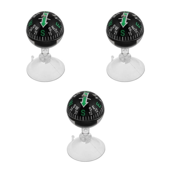 Masteelf 3pcs Suction Cup Compass Vehicle Compass For Dashboard Navigation And Car Direction Universal Automotive And Marine Accessories