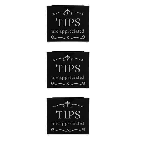 Masteelf 3pcs Tips Box for Money Acrylic Tip Box for Bartender Bars Restaurants Musicians Driver Donation Tip Holder Collection Money Storage Container Suggestion Box Raffle Cash Box