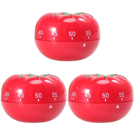 Masteelf 3pcs Tomato Timer Kitchen Tomato Timer Alarm Clock Plastic Timer