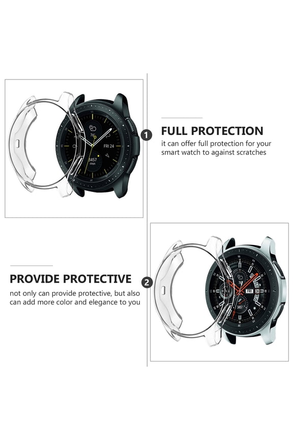 3-Pack Transparent Full-Cover Watch Screen Protectors Compatible with 42mm Smartwatches, Frame Guards
