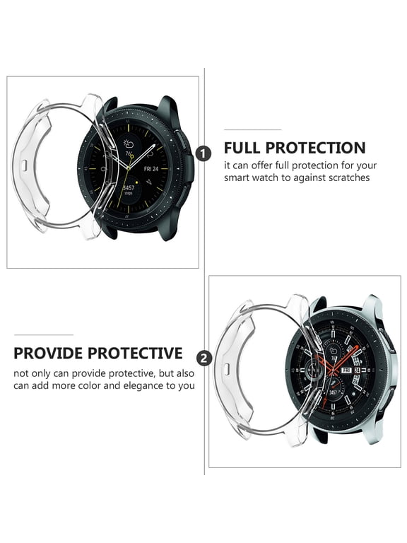 3-Pack Transparent Full-Cover Watch Screen Protectors Compatible with 42mm Smartwatches, Frame Guards
