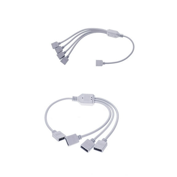 Masteelf 4 4-Way Cob LED Strip Light Connector Connectors Connection Cable