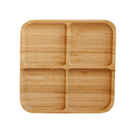 IDEANATEGRATE 4grids Snack Plate For Fruit Bread And Sauces Unique Texture Serving Dish For Parties And Gatherings
