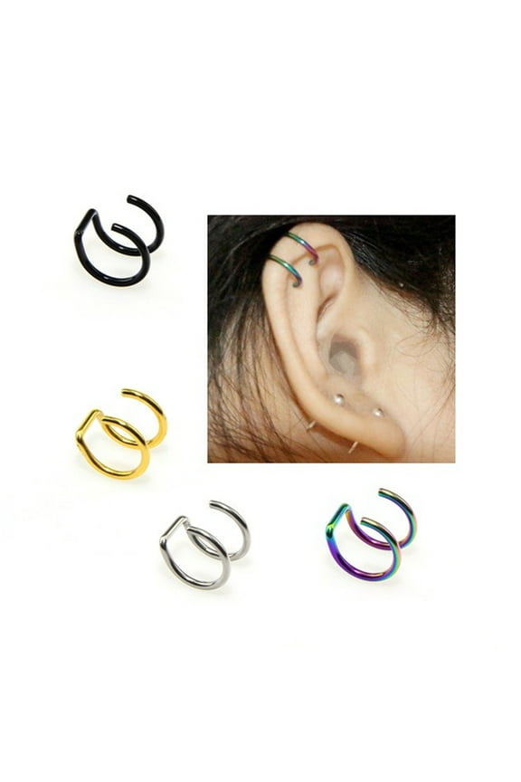 4 PCS Fake Nose Ring Nose Ring Nose Piercing Needle Kit