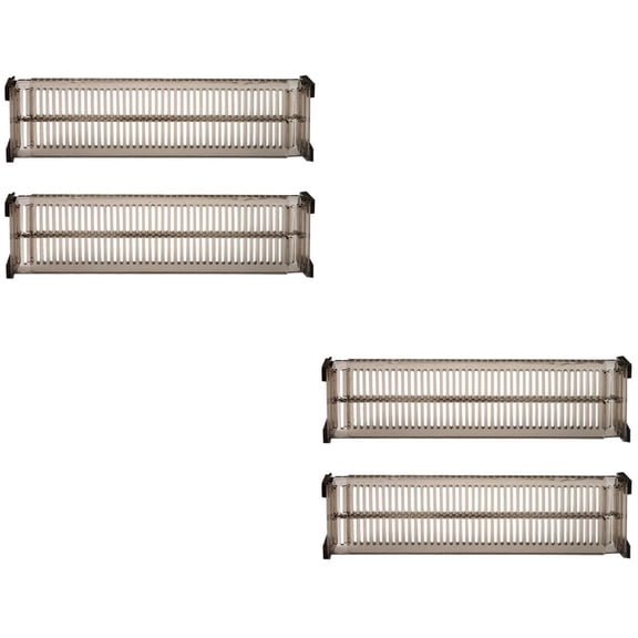 Masteelf 4 PCS Plastic Drawer Separation Plate DIY Drawer Divider for Home Tidy Closet Stationary (Black)