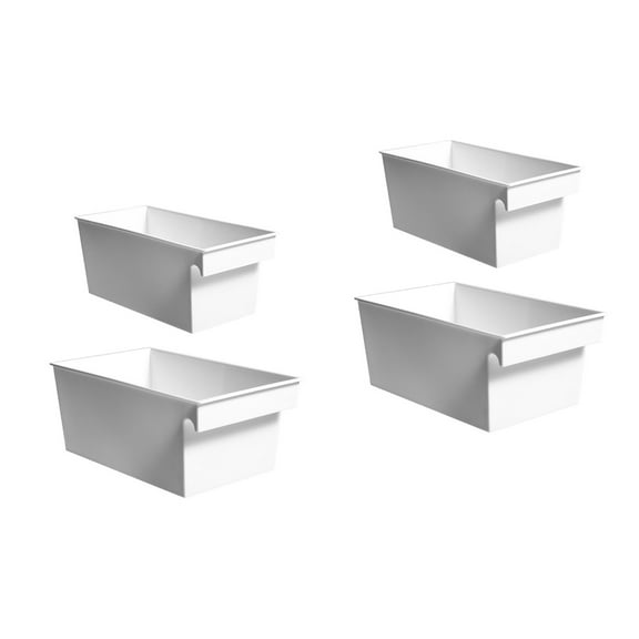 Masteelf 4 PCS Storage Case with Label Classification Marking Storage Box (Size S+L White)