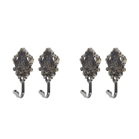 Masteelf 4 PCS Vintage Metal Wall Hooks Outdoor Decorative Wall Hooks Towel Hooks Decorative Coat Hooks for Aprons Hats Keys Bathroom Kitchen