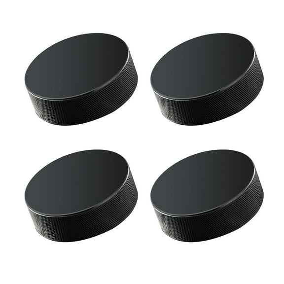 4 Pcs Professional Rubber Ice Hockey Pucks Standard Hockey Balls Sports Supplies for Practice Training Game Black