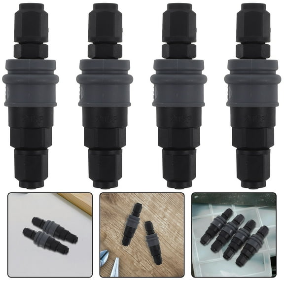 Masteelf 4 Pairs Black SP20 Mechanical Tool Coupler Self-Locking C-Type Plastic Steel Quick Connect Male and Female Connectors for Propellor Shaft Coupling Joints