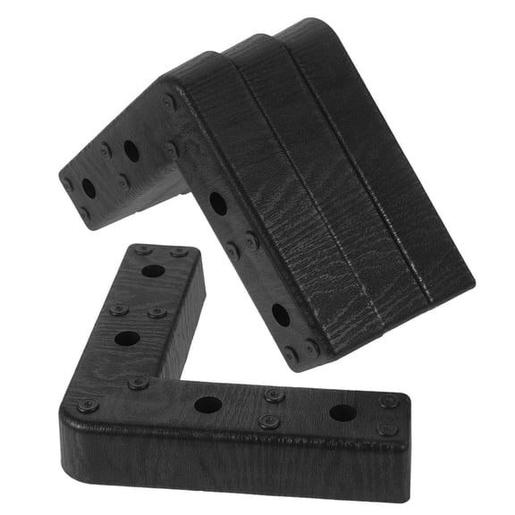 IDEANATEGRATE Couch Leg Replacement L-Shaped Furniture Legs Black Plastic 4Pcs