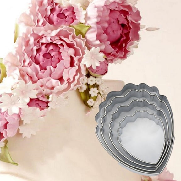 Masteelf  4 Pcs Biscuit Cutter Cookie Molds Fondant Decorating Silver
